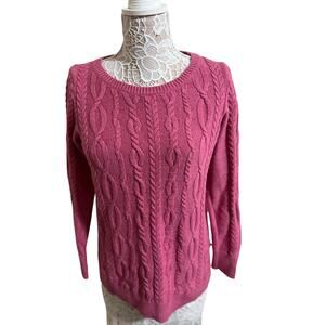 Loft Pink Cable Knit Cozy Sweater - Womens Size Medium EU